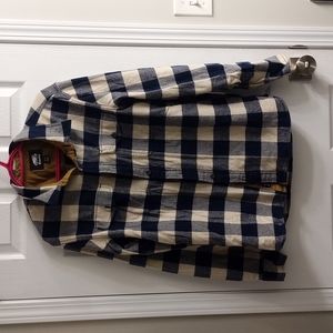 Roots plaid button up flannel